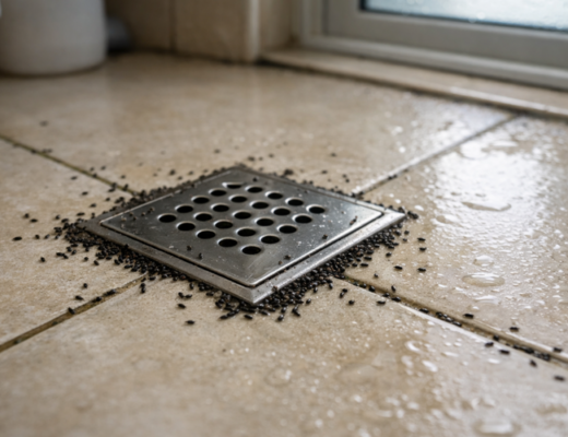 Tiny Black Bugs in Bathroom After Rain in Dubai